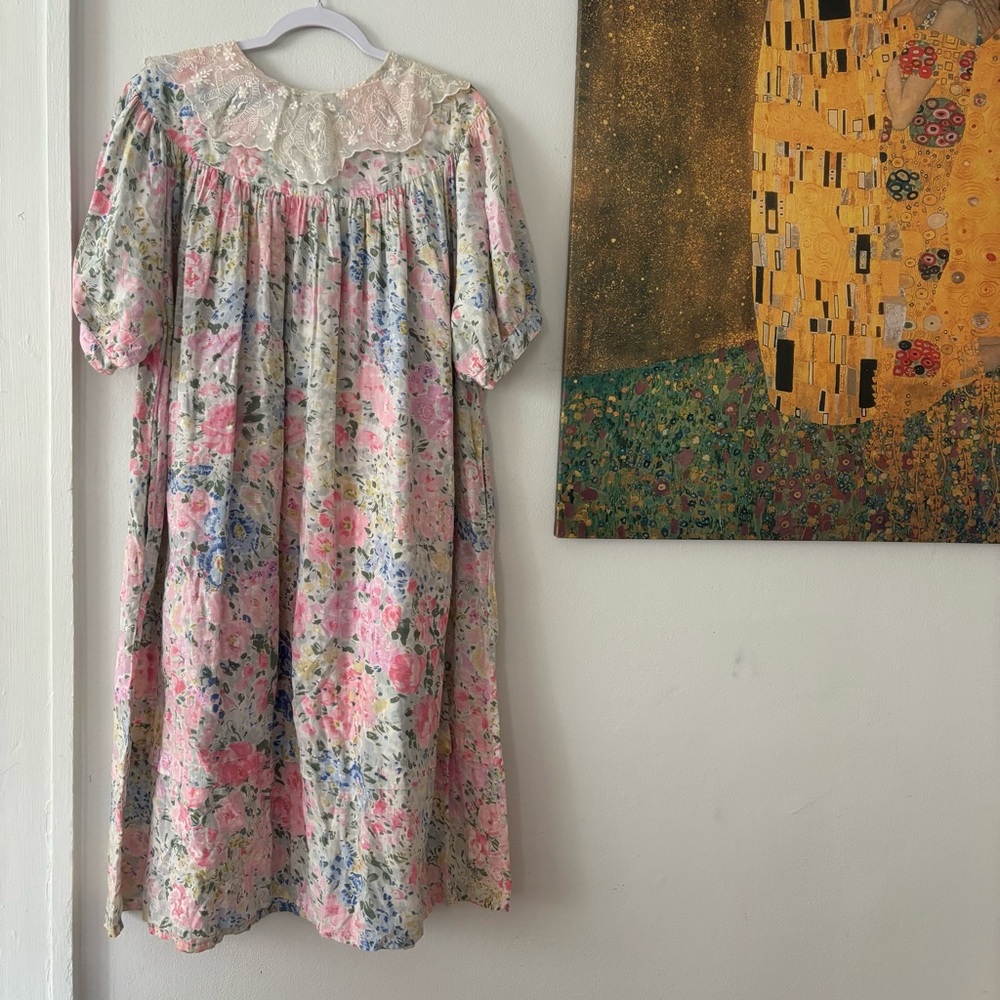 Vintage 1970s Gypsy The Clothing Collection of Pier1 Floral Cottagecore Gown